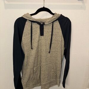 Men's Black and Tan Hooded Shirt